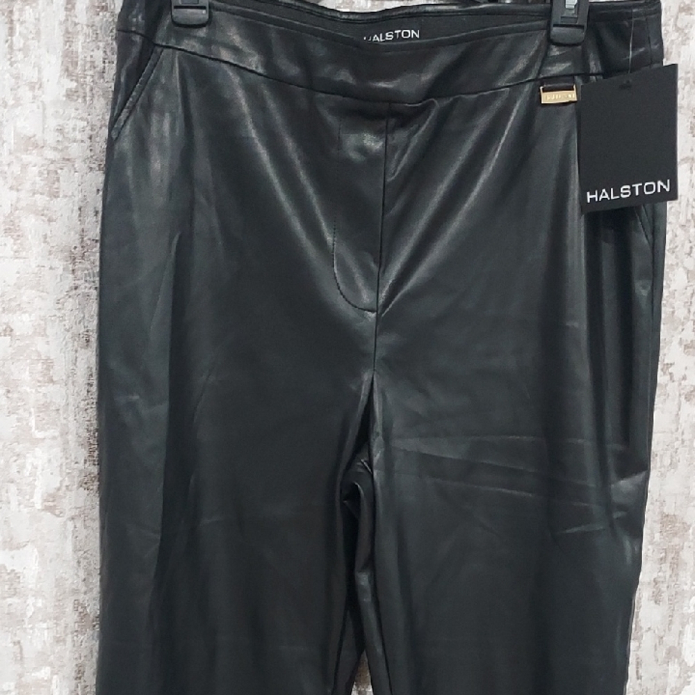 Halston Heritage Black Leather Pants